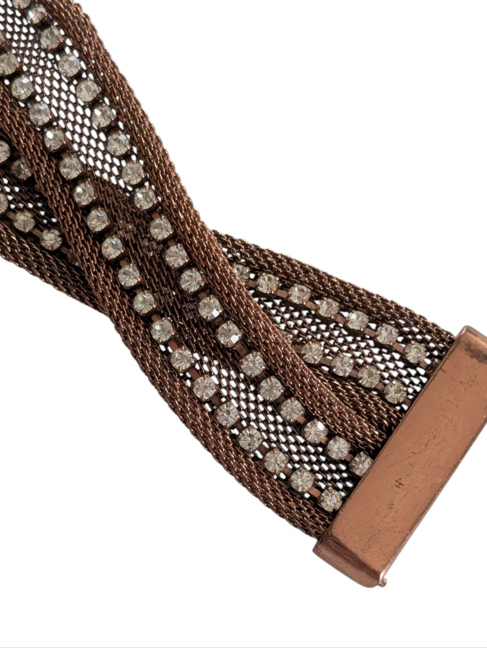 Copper Mesh Bracelet With Sequins